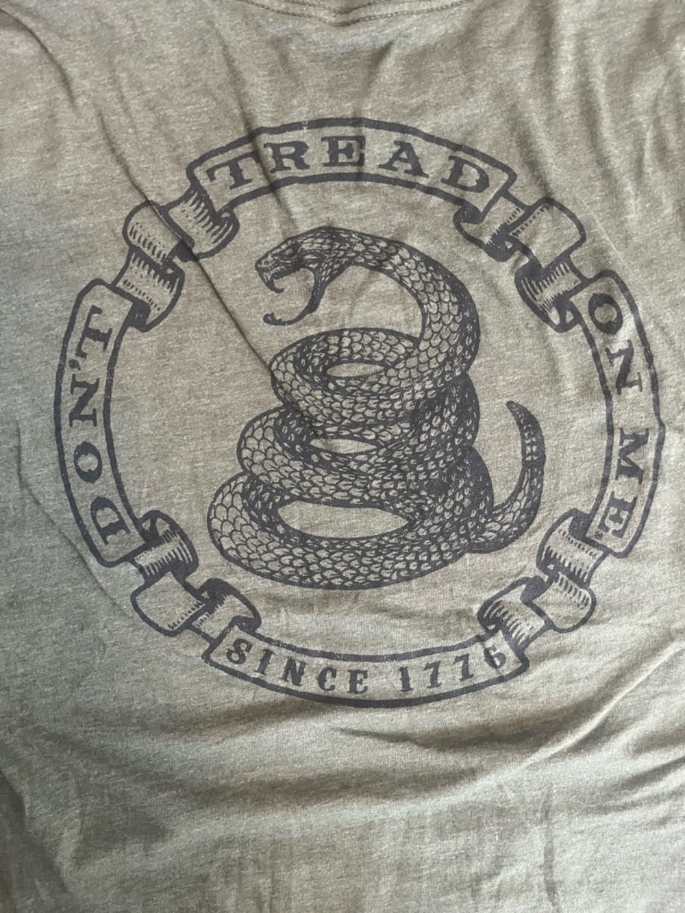 Men's Olive Green Snake Graphic Short Sleeve Tee